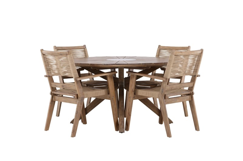 Rosario Matgrupp Rund 140 cm + 4 st Peter Matstolar Brun