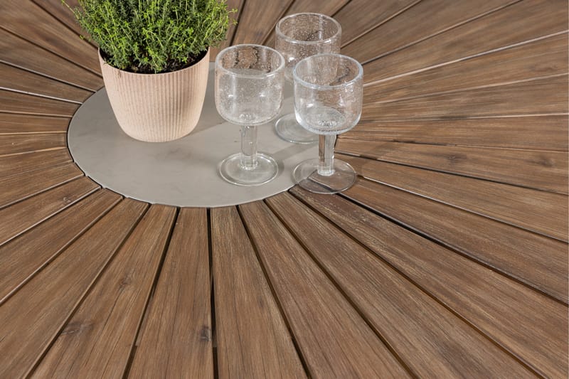 Rosario Matgrupp Rund 140 cm + 6 st Copacabana Matstolar Beige/Brun - Utemöbler & utemiljö - Utegrupp - Matgrupp utomhus