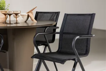 Santa Fe Matgrupp Utomhus Rund 120 cm + 4 st Alling Matstolar Svart/Brun - Utemöbler & utemiljö - Utegrupp - Matgrupp utomhus