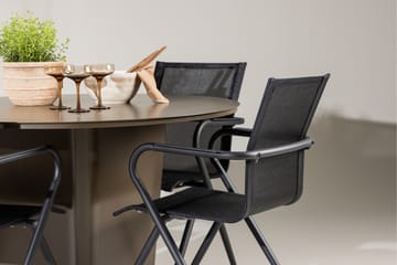 Matgrupp Utomhus Santa Fe Rund 120 cm + 4 st Alling Matstolar Svart/Brun - Utemöbler & utemiljö - Utegrupp - Matgrupp utomhus
