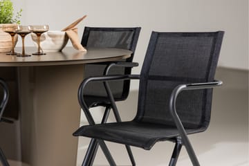 Matgrupp Utomhus Santa Fe Rund 120 cm + 4 st Alling Matstolar Svart/Brun - Utemöbler & utemiljö - Utegrupp - Matgrupp utomhus
