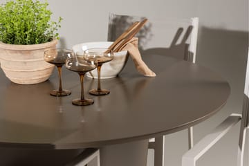 Santa Fe Matgrupp Utomhus Rund 120 cm + 4 st Copacabana Matstolar Beige/Brun - Utemöbler & utemiljö - Utegrupp - Matgrupp utomhus