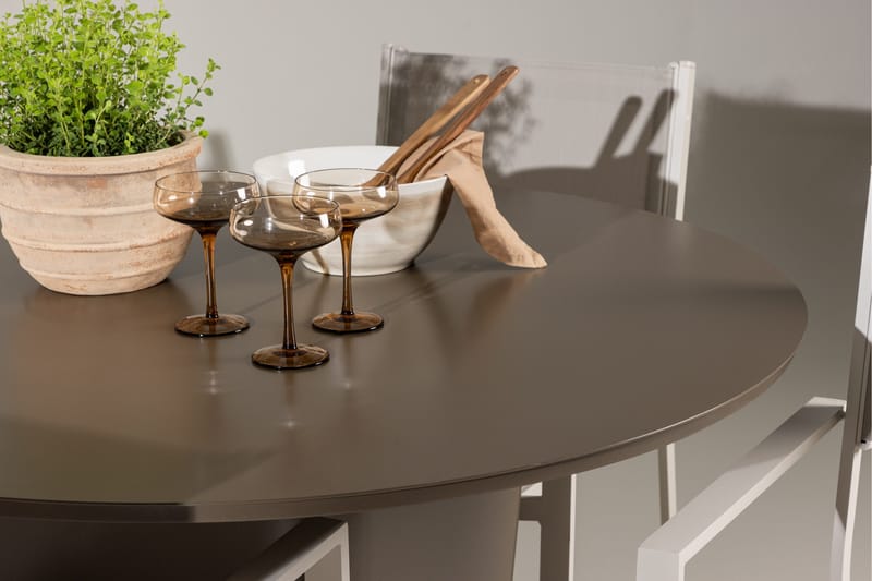 Santa Fe Matgrupp Utomhus Rund 120 cm + 4 st Copacabana Matstolar Beige/Brun - Utemöbler & utemiljö - Utegrupp - Matgrupp utomhus