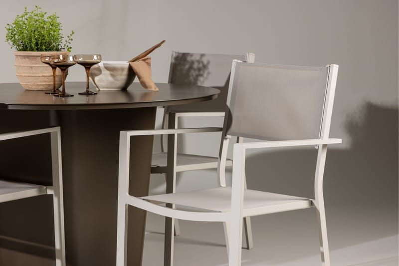 Santa Fe Matgrupp Utomhus Rund 120 cm + 4 st Copacabana Matstolar Beige/Brun - Utemöbler & utemiljö - Utegrupp - Matgrupp utomhus