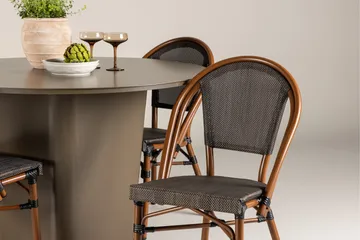 Santa Fe Matgrupp Rund 120 cm + 4 st Guarda Matstolar Svart/Brun - Utemöbler & utemiljö - Utegrupp - Matgrupp utomhus