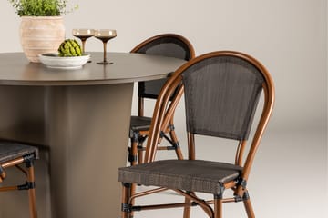 Santa Fe Matgrupp Rund 120 cm + 4 st Guarda Matstolar Svart/Brun - Utemöbler & utemiljö - Utegrupp - Matgrupp utomhus