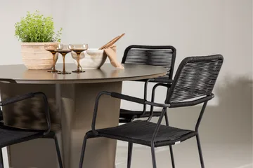 Santa Fe Matgrupp Utomhus Rund 120 cm + 4 st Hochanas Matstolar Svart/Brun - Utemöbler & utemiljö - Utegrupp - Matgrupp utomhus