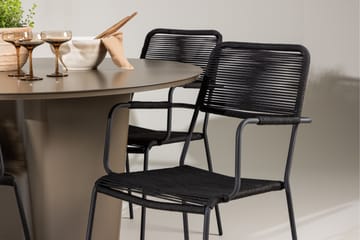 Santa Fe Matgrupp Utomhus Rund 120 cm + 4 st Hochanas Matstolar Svart/Brun - Utemöbler & utemiljö - Utegrupp - Matgrupp utomhus