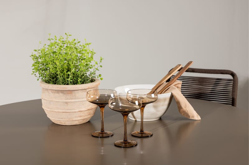 Santa Fe Matgrupp Utomhus Rund 120 cm + 4 st Lindos Matstolar Brun - Utemöbler & utemiljö - Utegrupp - Matgrupp utomhus