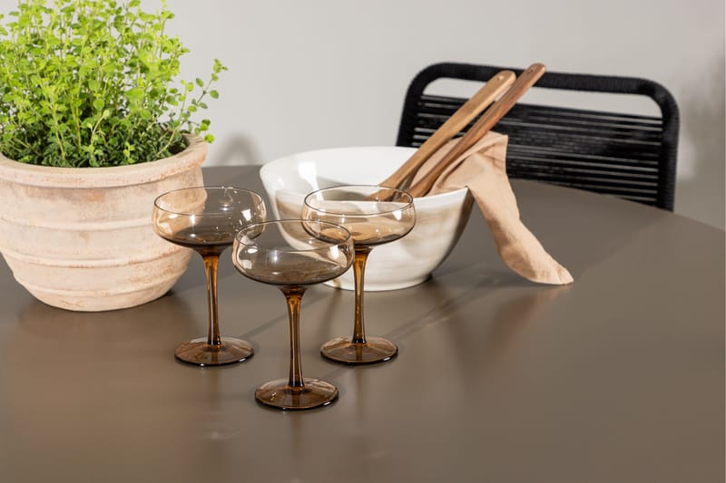 Santa Fe Matgrupp Utomhus Rund 120 cm + 4 st Linero Matstolar Svart/Brun - Utemöbler & utemiljö - Utegrupp - Matgrupp utomhus