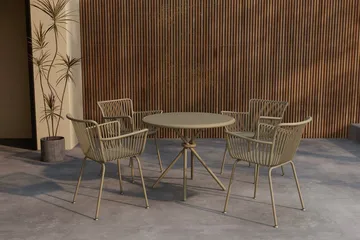 Matgrupp Sifnos 90 cm med 4 Stolar Utomhus - Beige - Utemöbler & utemiljö - Utegrupp - Matgrupp utomhus