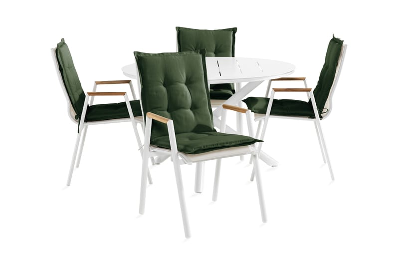 Matgrupp Space 120 cm Rund + 4 Las Vegas Karmstolar m Dyna - Matgrupp utomhus