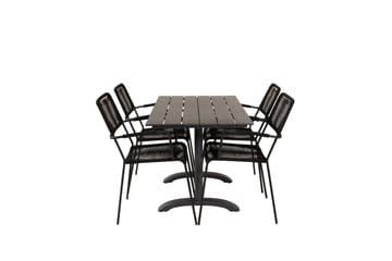 Matgrupp Utomhus + 4 Utestolar Dessie - Svart - Utemöbler & utemiljö - Utegrupp - Cafegrupp & cafeset