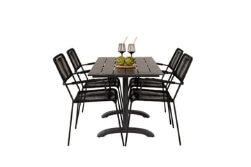 Matgrupp Utomhus + 4 Utestolar Dessie - Svart - Utemöbler & utemiljö - Utegrupp - Cafegrupp & cafeset