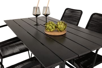 Matgrupp Utomhus + 4 Utestolar Dessie - Svart - Utemöbler & utemiljö - Utegrupp - Cafegrupp & cafeset