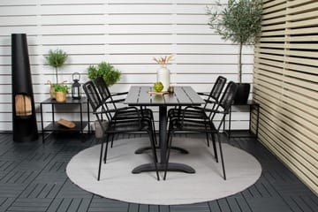 Matgrupp Utomhus + 4 Utestolar Dessie - Svart - Utemöbler & utemiljö - Utegrupp - Cafegrupp & cafeset
