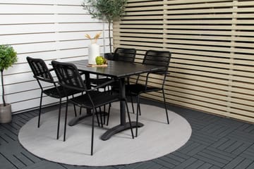 Matgrupp Utomhus + 4 Utestolar Dessie - Svart - Utemöbler & utemiljö - Utegrupp - Cafegrupp & cafeset