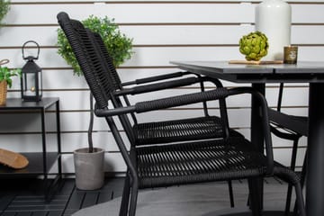 Matgrupp Utomhus + 4 Utestolar Dessie - Svart - Utemöbler & utemiljö - Utegrupp - Cafegrupp & cafeset