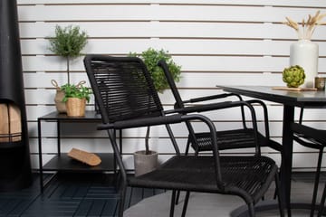 Matgrupp Utomhus + 4 Utestolar Dessie - Svart - Utemöbler & utemiljö - Utegrupp - Cafegrupp & cafeset