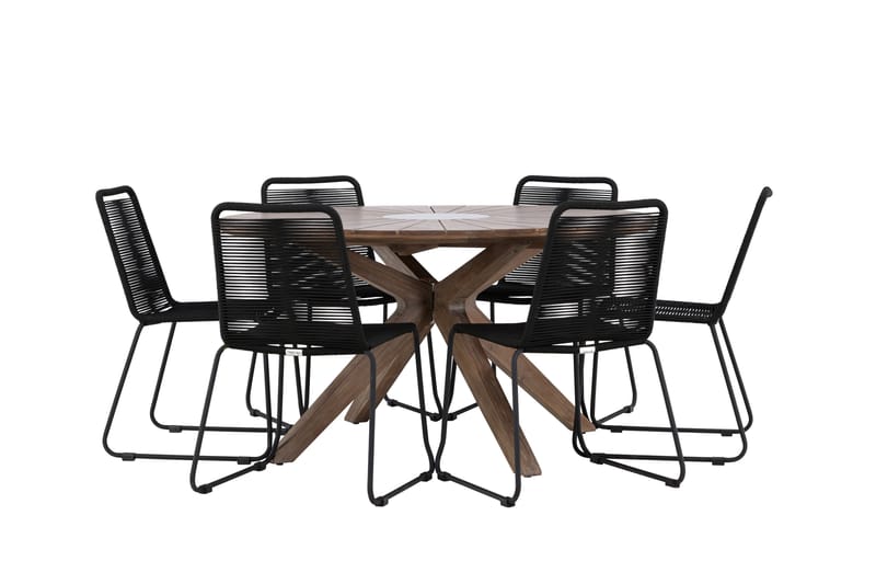 Matgrupp Utomhus + 6 Utestolar Rosario - Brun - Utemöbler & utemiljö - Utegrupp - Matgrupp utomhus