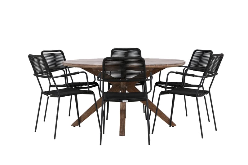 Matgrupp Utomhus + 6 Utestolar Rosario - Brun - Utemöbler & utemiljö - Utegrupp - Matgrupp utomhus