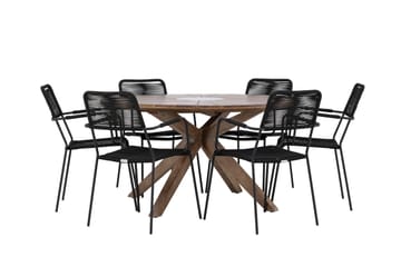 Matgrupp Utomhus + 6 Utestolar Rosario - Brun - Utemöbler & utemiljö - Utegrupp - Matgrupp utomhus