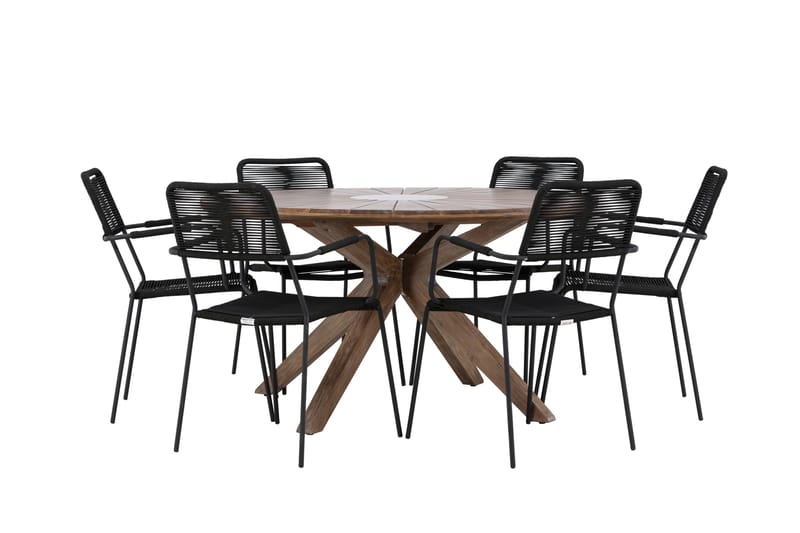Matgrupp Utomhus + 6 Utestolar Rosario - Brun - Utemöbler & utemiljö - Utegrupp - Matgrupp utomhus