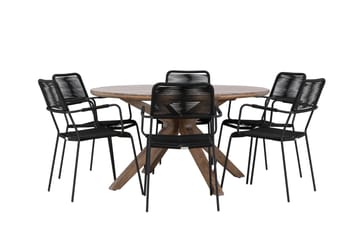 Matgrupp Utomhus + 6 Utestolar Rosario - Brun - Utemöbler & utemiljö - Utegrupp - Matgrupp utomhus