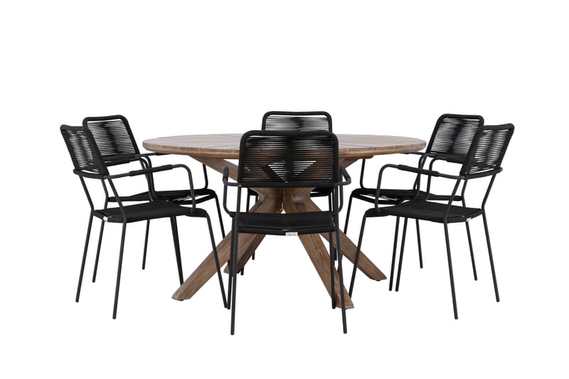 Matgrupp Utomhus + 6 Utestolar Rosario - Brun - Utemöbler & utemiljö - Utegrupp - Matgrupp utomhus