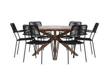 Matgrupp Utomhus + 6 Utestolar Rosario - Brun - Utemöbler & utemiljö - Utegrupp - Matgrupp utomhus