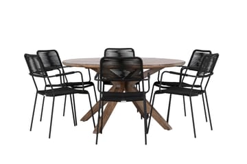 Matgrupp Utomhus + 6 Utestolar Rosario - Brun - Utemöbler & utemiljö - Utegrupp - Matgrupp utomhus