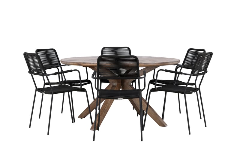 Matgrupp Utomhus + 6 Utestolar Rosario - Brun - Utemöbler & utemiljö - Utegrupp - Matgrupp utomhus