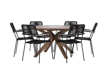 Matgrupp Utomhus + 6 Utestolar Rosario - Brun - Utemöbler & utemiljö - Utegrupp - Matgrupp utomhus