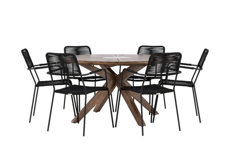 Matgrupp Utomhus + 6 Utestolar Rosario - Brun - Utemöbler & utemiljö - Utegrupp - Matgrupp utomhus