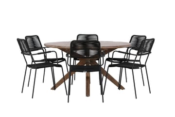 Matgrupp Utomhus + 6 Utestolar Rosario - Brun - Utemöbler & utemiljö - Utegrupp - Matgrupp utomhus