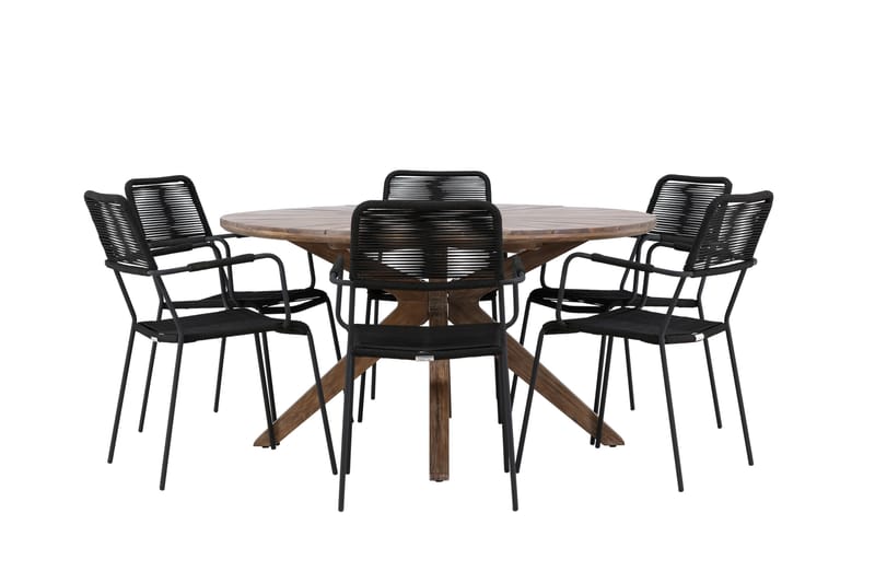 Matgrupp Utomhus + 6 Utestolar Rosario - Brun - Utemöbler & utemiljö - Utegrupp - Matgrupp utomhus