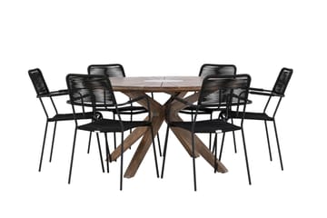 Matgrupp Utomhus + 6 Utestolar Rosario - Brun - Utemöbler & utemiljö - Utegrupp - Matgrupp utomhus