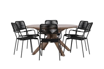Matgrupp Utomhus + 6 Utestolar Rosario - Brun - Utemöbler & utemiljö - Utegrupp - Matgrupp utomhus