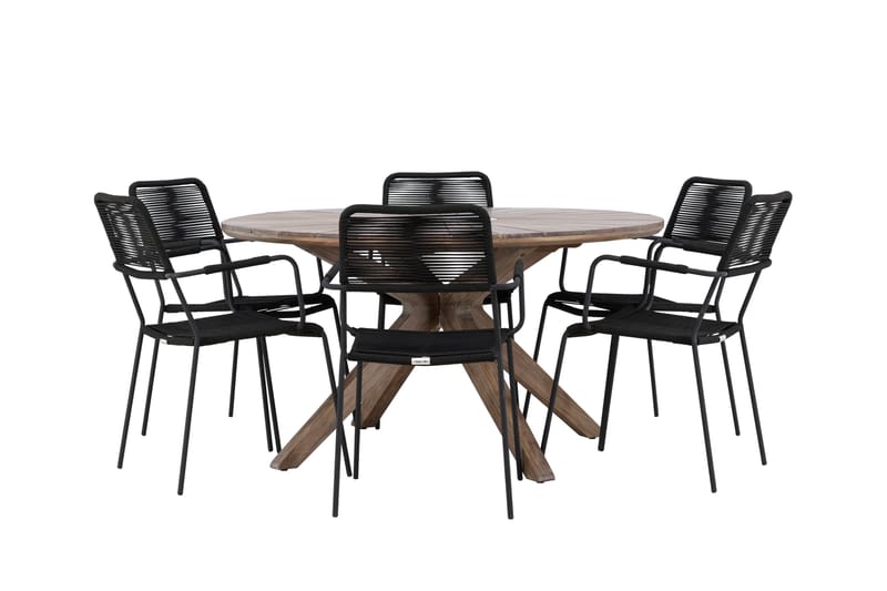 Matgrupp Utomhus + 6 Utestolar Rosario - Brun - Utemöbler & utemiljö - Utegrupp - Matgrupp utomhus