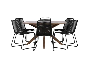 Matgrupp Utomhus + 6 Utestolar Rosario - Brun - Utemöbler & utemiljö - Utegrupp - Matgrupp utomhus