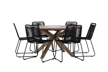 Matgrupp Utomhus + 6 Utestolar Rosario - Brun - Utemöbler & utemiljö - Utegrupp - Matgrupp utomhus