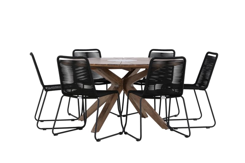 Matgrupp Utomhus + 6 Utestolar Rosario - Brun - Utemöbler & utemiljö - Utegrupp - Matgrupp utomhus