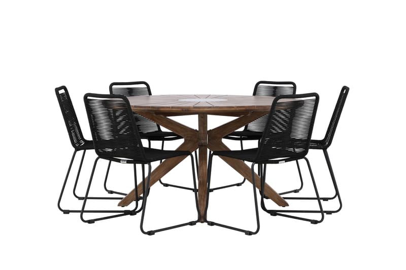 Matgrupp Utomhus + 6 Utestolar Rosario - Brun - Utemöbler & utemiljö - Utegrupp - Matgrupp utomhus