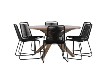 Matgrupp Utomhus + 6 Utestolar Rosario - Brun - Utemöbler & utemiljö - Utegrupp - Matgrupp utomhus