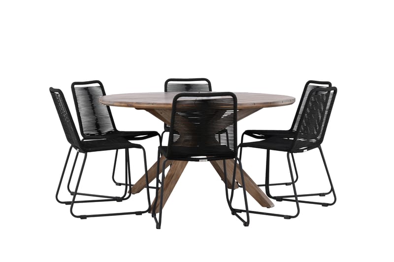 Matgrupp Utomhus + 6 Utestolar Rosario - Brun - Utemöbler & utemiljö - Utegrupp - Matgrupp utomhus