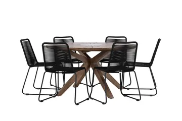 Matgrupp Utomhus + 6 Utestolar Rosario - Brun - Utemöbler & utemiljö - Utegrupp - Matgrupp utomhus