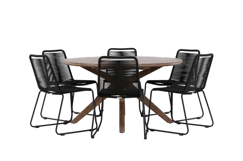 Matgrupp Utomhus + 6 Utestolar Rosario - Brun - Utemöbler & utemiljö - Utegrupp - Matgrupp utomhus