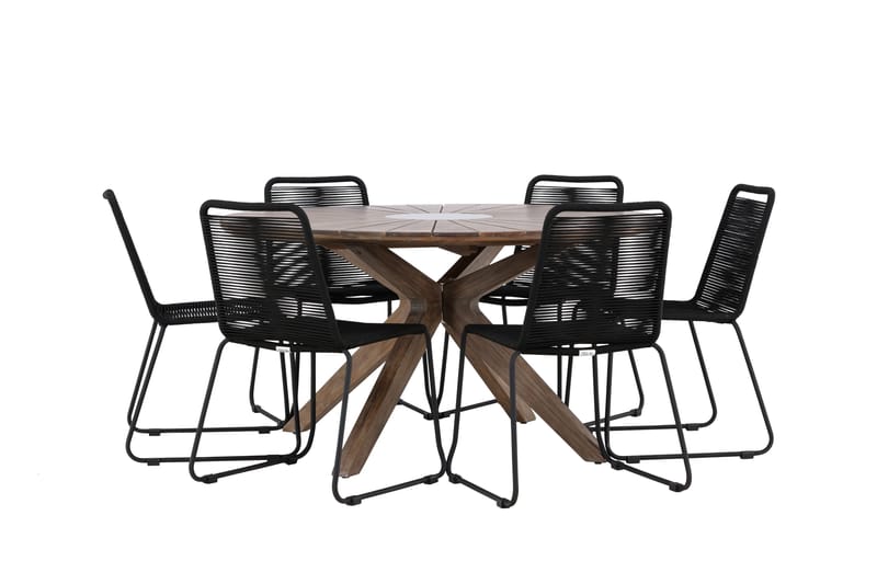 Matgrupp Utomhus + 6 Utestolar Rosario - Brun - Utemöbler & utemiljö - Utegrupp - Matgrupp utomhus