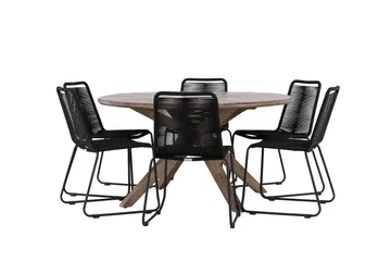 Matgrupp Utomhus + 6 Utestolar Rosario - Brun - Utemöbler & utemiljö - Utegrupp - Matgrupp utomhus