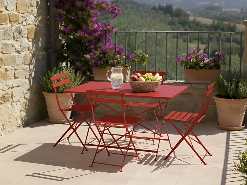 Matgrupp utomhus 4-Sits Fiori - röd - Utemöbler & utemiljö - Utegrupp - Matgrupp utomhus